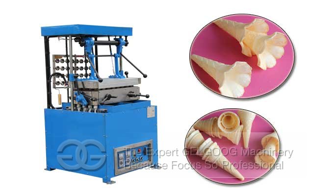 operate ice cream cone making machine